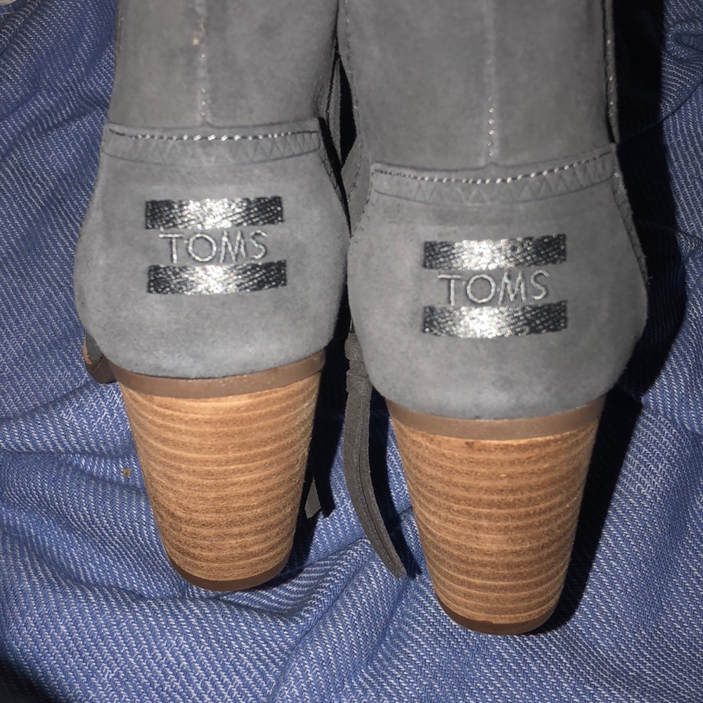 Peep toe toms booties.